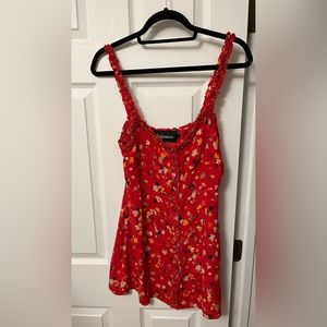 Realisation Par - The Julia Mini Dress - Rouge Fleur, Large, EUC